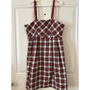 Bonnie Jean Christmas Dress Y2K Sz 10 Tartan Plaid